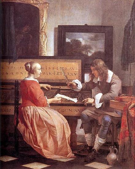 Gabriel Metsu Man and Woman Sitting at the Virginal china oil painting image